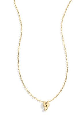 Mint & Lily Tiny Script Initial Necklace in Letter Y at Nordstrom