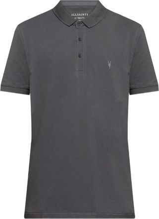 AllSaints Reform embroidered polo shirt - men - Organic Cotton - M - Grey