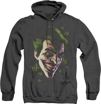 Gildan Batman Arkham Origins Joker Grim Adult Heather Hoodie / Hooded Sweatshirt