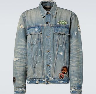 Amiri Vintage Pegasus distressed denim jacket