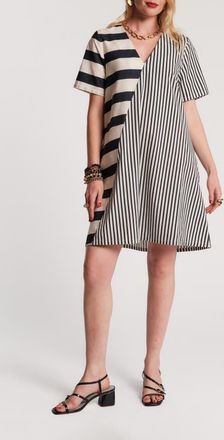 Frances Valentine Schooner Dress Nautical Stripe in Navy/oyster at Nordstrom, Size X-Large