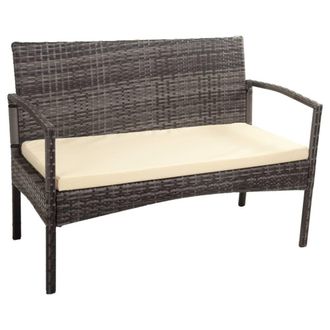 Wanderlust Deco Banco de ratt&aacute;n color gris 110x55x85h cm