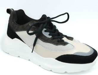 All Black New Wave Fashion Sneaker In Black/multi