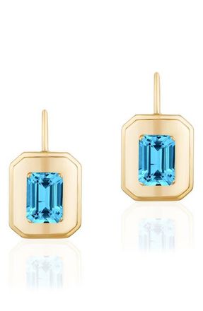 Goshwara Queen Emerald Cut Lever-Back Earrings in Pale Blue at Nordstrom