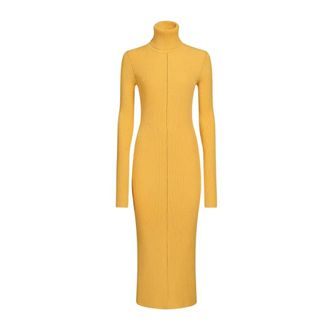Marni Midi Dresses, female, Yellow, Size: 2XS Roll-neck Ribbed Midi Dress