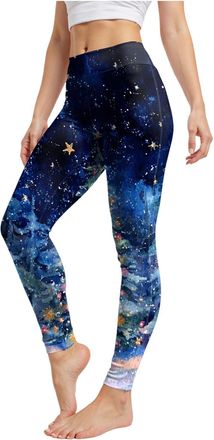 Generic Christmas Yoga Leggings for Women UK Printed Pants Leggings for Snowman Womens Casual Printed Long Pants Soft Stretchy Running Christmas Santa Party Y