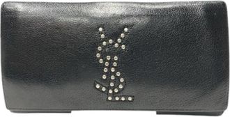 Saint Laurent Pre-owned Long Wallet (Tri-fold) - Dames - Vintage Accessoires - Zwart - ONE Size - Leer - Vintage