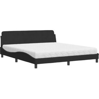 vidaXL Cama Con Colch&oacute;n Terciopelo Negro 180x200 Cm Vidaxl