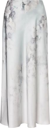 Alberta Ferretti Gonna midi in raso - Grigio