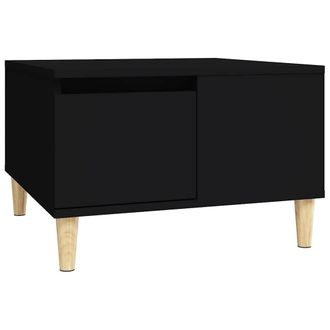 vidaXL Mesa De Centro Madera Contrachapada Negro 55x55x36,5 Cm Vidaxl
