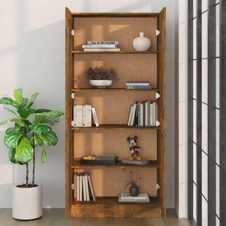 Berkfield Home Classic Book Cabinet Smoked Oak 82.5x30.5x185.5 cm Engineered Wood in Brown