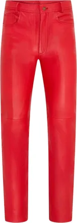 Infinity Leather Mens Red Lamb Leather 501 Biker Jeans - Istanbul