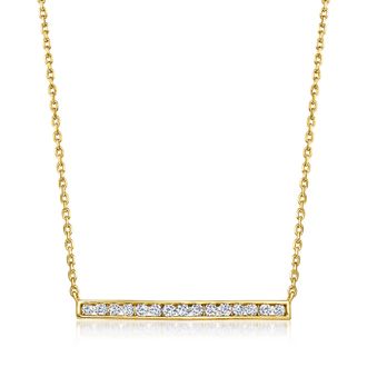 RS Pure by Ross-Simons Lab-Grown Diamond Bar Necklace in 18kt Gold Over Sterling