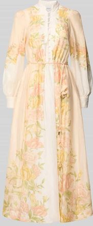 Forever New Midikleid aus Lyocell-Mix mit Bindeg&uuml;rtel in Apricot, Gr&ouml;&szlig;e 32