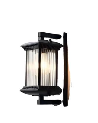 OEM Aplique De Pared Exterior, Resistente Al Agua Ip65, Construcci&oacute;n De Aluminio, Negro (con Bombilla E27), 6 W