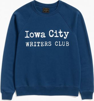 The Original Retro Brand Unisex Iowa City Writers Club Full Length Sweatshirt In Vintage Marine Navy