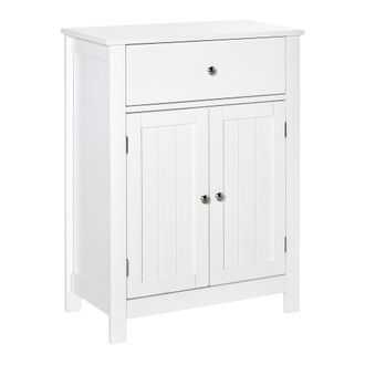 Kleankin Armario De Ba&ntilde;o Con 1 Caj&oacute;n 2 Puertas Y Estante Interior Ajustable Mueble Auxiliar De Almacenaje Multifuncional Para Sal&oacute;n Cocina 60x30x80 Cm