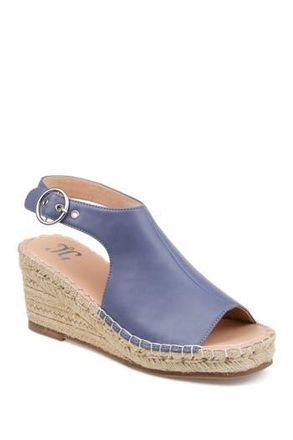 Journee Collection JOURNEE Crew Espadrille Wedge Sandal in Blue at Nordstrom Rack, Size 6.5