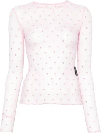 Marine Serre Moon-print Long-sleeve T-shirt
