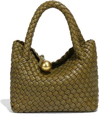 Generic NYSDM Woven Shoulder Bag for Women Crossbody Tote for Women Small Handbag Vegan Leather Purse Tote Handbag Hobo