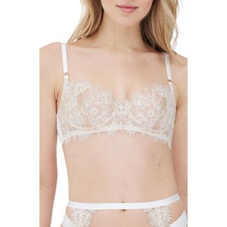 Skarlett Blue Entice Lace Balconette Underwire Bra in White/nylon at Nordstrom, Size 36Ddd