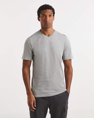 Jacamo Pure Cotton V-Neck T-Shirt Long