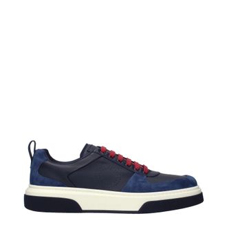 Ferragamo Sneakers Cassina Herrens Leder Blau/Marineblau