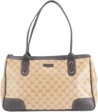 Gucci Pre-owned Handbags, female, Beige, Size: ONE SIZE Pre-owned Vintage Tote Bag