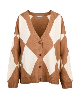 Ballantyne Argyle Pattern Button Cardigan with Oversized Fit