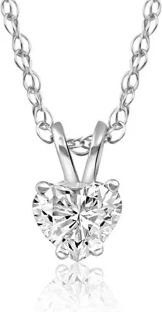 Pompeii3 1/2 Ct Heart shape Diamond Solitaire Necklace 14k Pendant Lab Grown