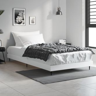 vidaXL Estructura De Cama Madera De Ingenier&iacute;a Blanca 90x200 Cm Vidaxl