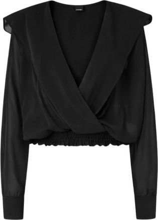 Pinko Cropped Blouse - Dames - Blouses - Zwart - M - Overhemden
