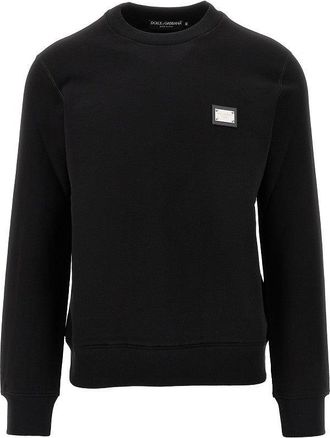 Dolce & Gabbana Logo plate crewneck sweatshirt Man 46