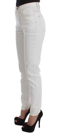 Roberto Cavalli Womens White Cotton Blend Slim Fit Jeans Clothing