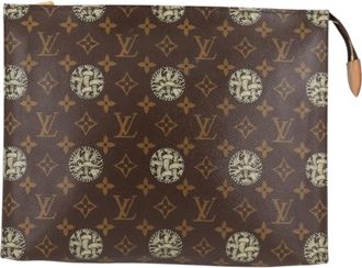 Louis Vuitton Pochette Voyage Brown Canvas Clutch Bag (Pre-Owned)
