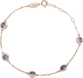 Suzy Levian 14K Rose Gold 1.25 Ct. Tw. Tanzanite Station Bracelet