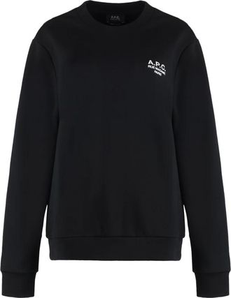 A.P.C. A.p.c., Hoodies & sweatvesten, Dames, Zwart, S, Katoen, Rue Madame Crew-neck Sweatshirt