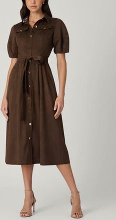 Shoshanna Mara Espresso Suede Dress at Nordstrom, Size 10