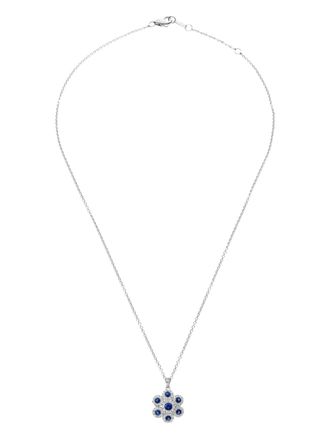 Leo Pizzo 18K white gold Augusta sapphire and diamond necklace - Silver