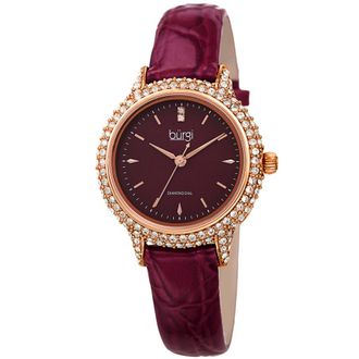 B&uuml;rgi Quartz Diamond Purple Dial Ladies Watch BUR249PU