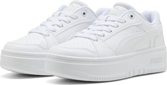Puma Sneaker PUMA REBOUND FEMME LOW, Damen, Gr. 37, weiss (puma wei&szlig;, vapor gray), Synthetik, Schuhe Sneaker