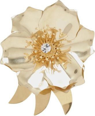Miu Miu Metalen Broche Met Kristal - Dames - Broches - Beige - ONE Size - Accessoires