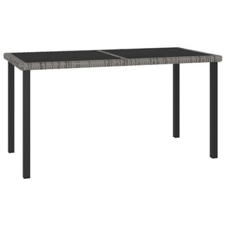 Berkfield Home Garden Dining Table Grey 140x70x73 cm Poly Rattan | Size: 140 x 70 x 73 cm