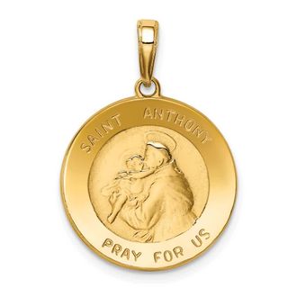 Diamond2Deal 10k Yellow Gold Saint Anthony Small Round Medal Pendant