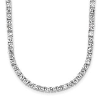 Diamond2Deal Sterling Silver Cubic Zirconia Tennis Necklace 18