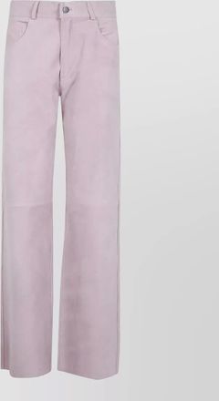 Haikure suede bootcut trousers belt loops pockets