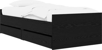 vidaXL Estructura De Cama Con Almacenamiento Roble Negro 80 X 200 Cm Vidaxl