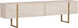 Habitat et Jardin Porta Tv In Legno onera - 180 X 30 X 50 Cm - Travertino / Oro