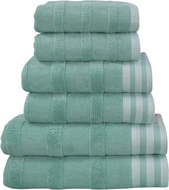 Kathy Ireland 6Pc Stripe Jacquard Kyoto Towel Set