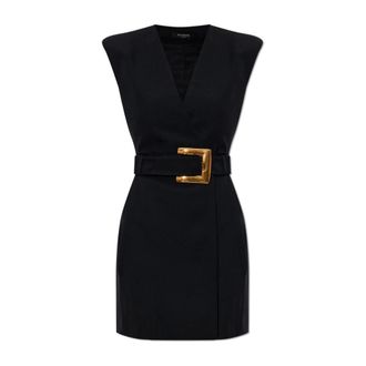 Balmain Short Dresses, female, Black, Size: 2XS Mini Knit Dress